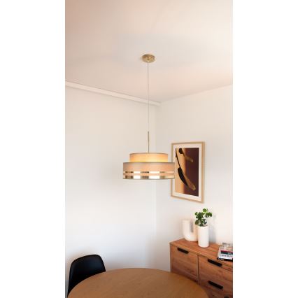 Пендел TAMI 1xE27/60W/230V кафяв/златист