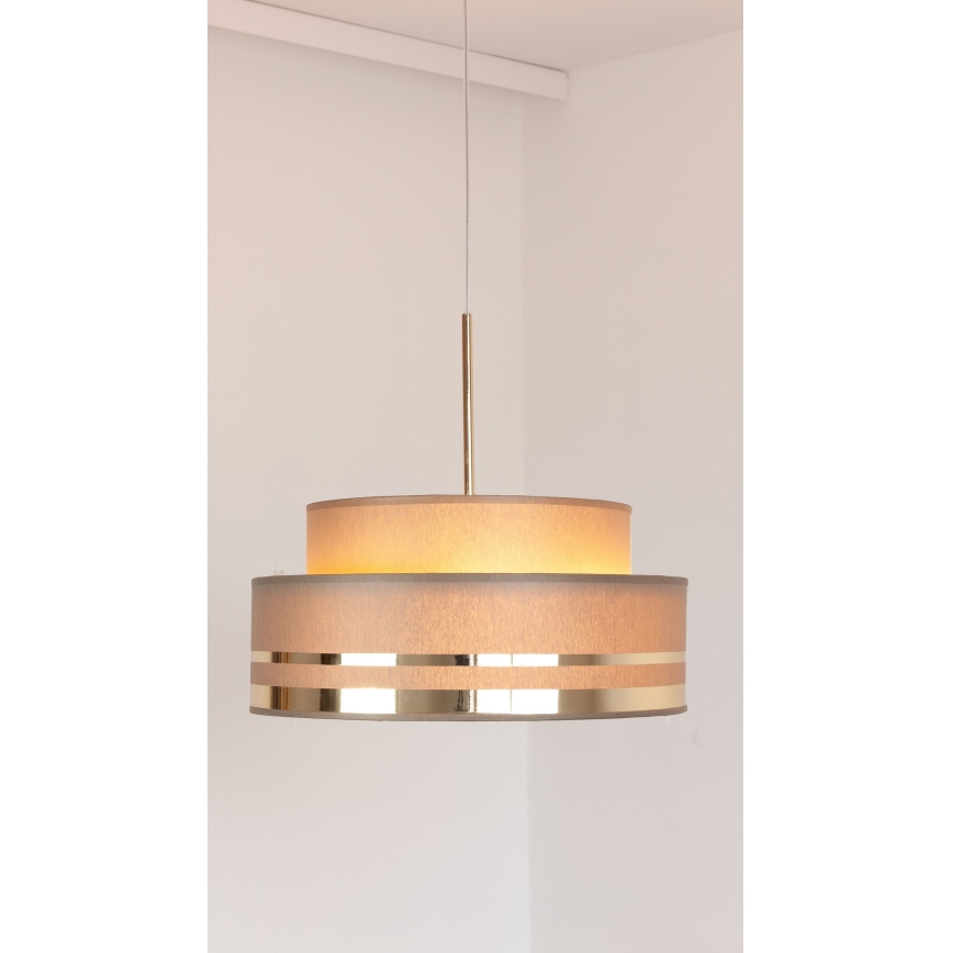 Пендел TAMI 1xE27/60W/230V кафяв/златист