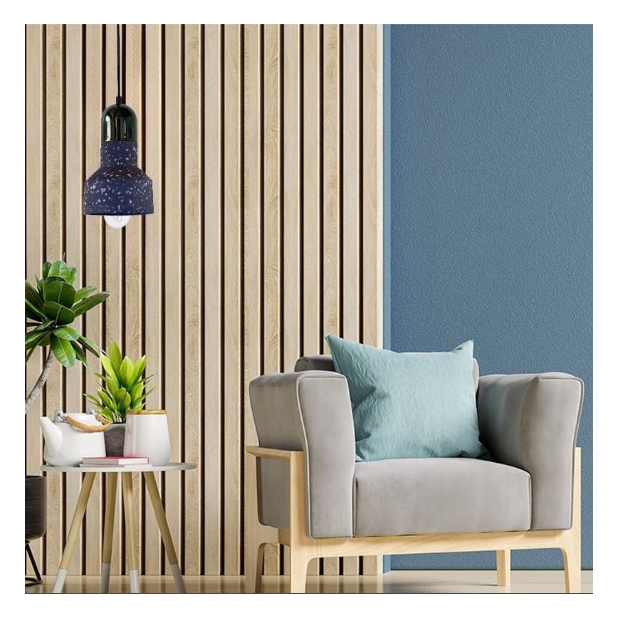 Пендел TERRAZZO 1xE27/60W/230V Ø 12 см черен