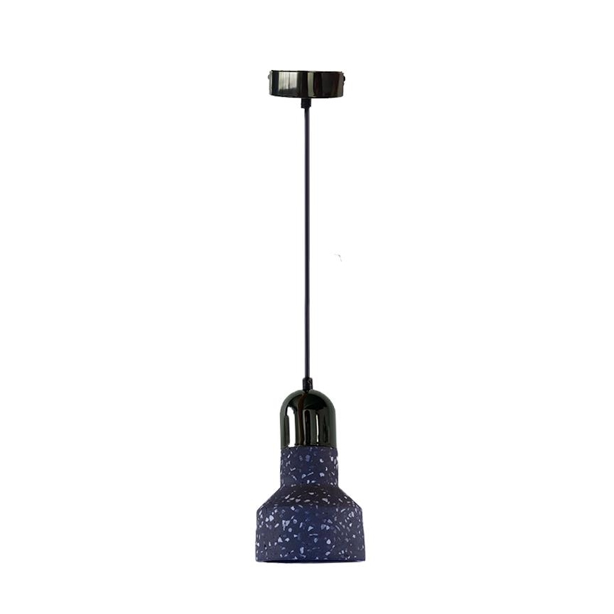 Пендел TERRAZZO 1xE27/60W/230V Ø 12 см черен