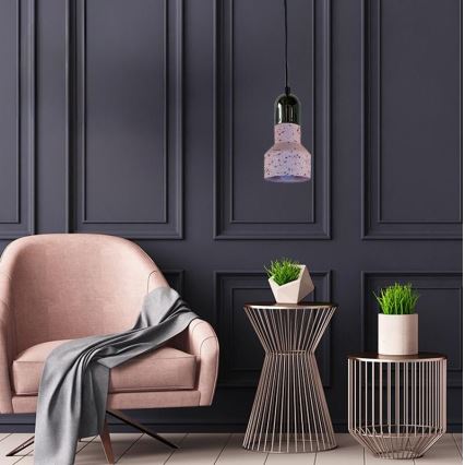 Пендел TERRAZZO 1xE27/60W/230V Ø 12 см червен