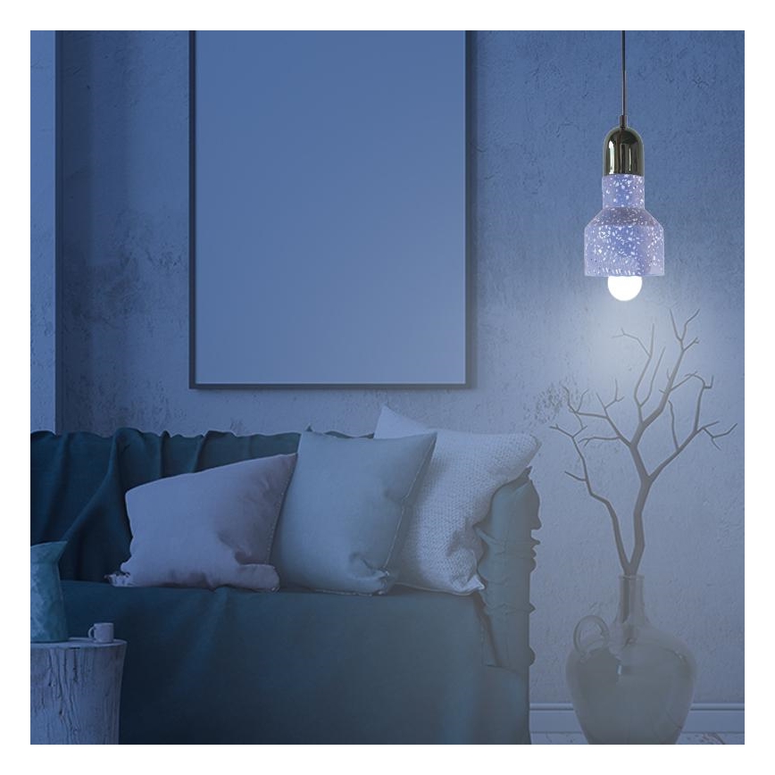 Пендел TERRAZZO 1xE27/60W/230V Ø 12 см син