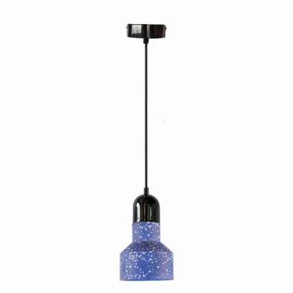 Пендел TERRAZZO 1xE27/60W/230V Ø 12 см син