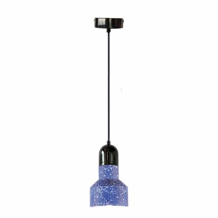 Пендел TERRAZZO 1xE27/60W/230V Ø 12 см син