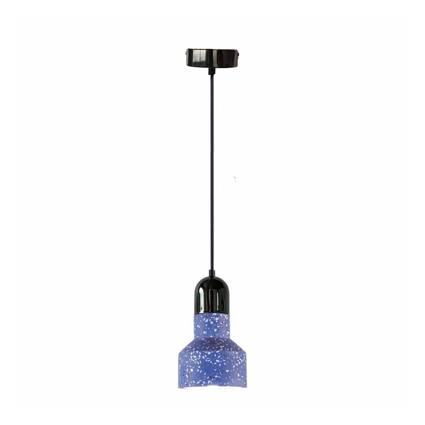 Пендел TERRAZZO 1xE27/60W/230V Ø 12 см син