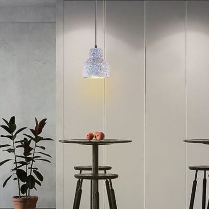 Пендел TERRAZZO 1xE27/60W/230V Ø 12 см сив