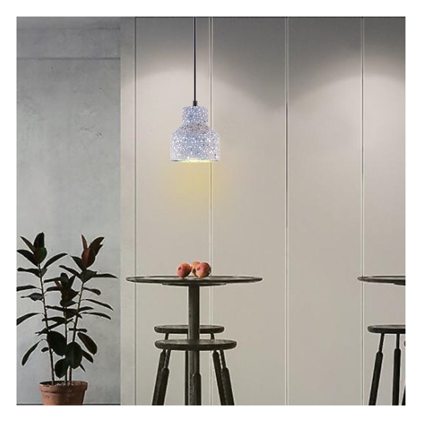 Пендел TERRAZZO 1xE27/60W/230V Ø 12 см сив