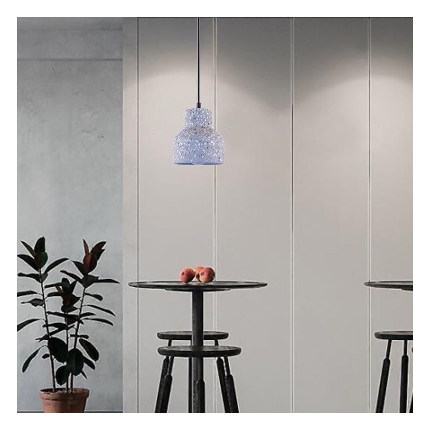 Пендел TERRAZZO 1xE27/60W/230V Ø 12 см сив