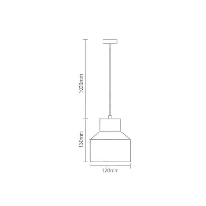 Пендел TERRAZZO 1xE27/60W/230V Ø 12 см сив