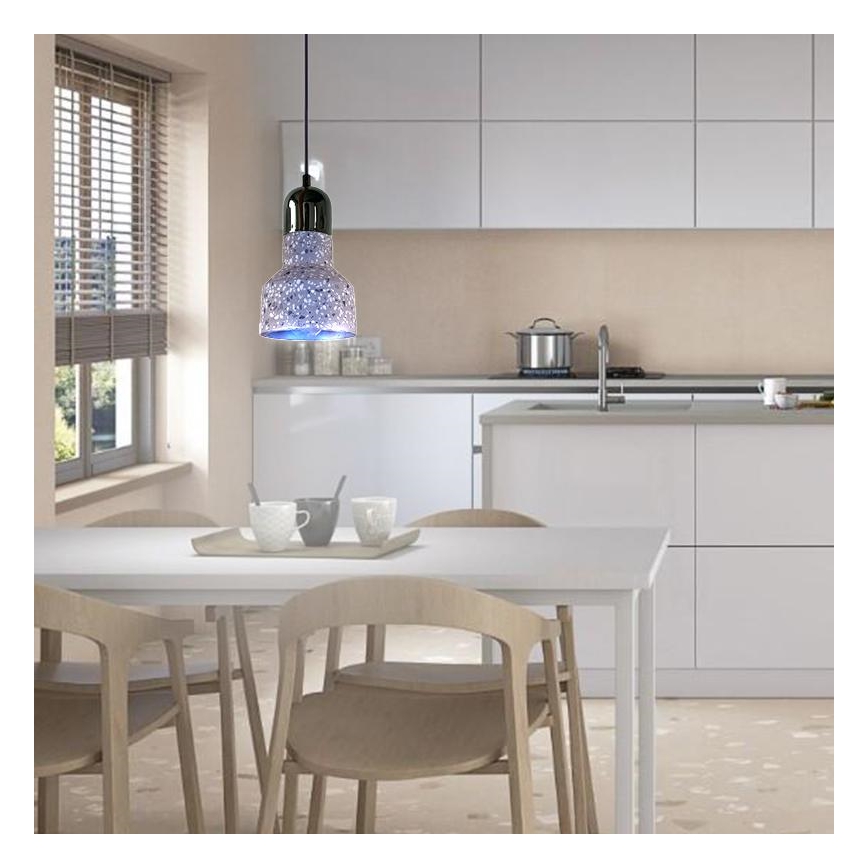 Пендел TERRAZZO 1xE27/60W/230V Ø 12 см сив