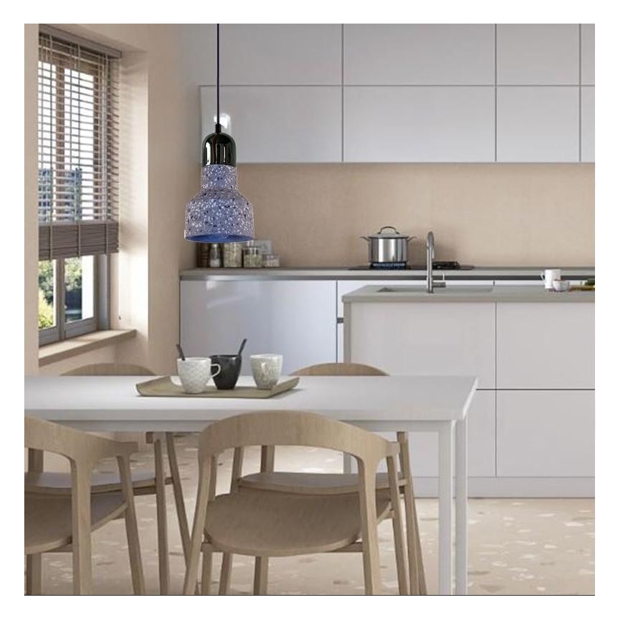 Пендел TERRAZZO 1xE27/60W/230V Ø 12 см сив