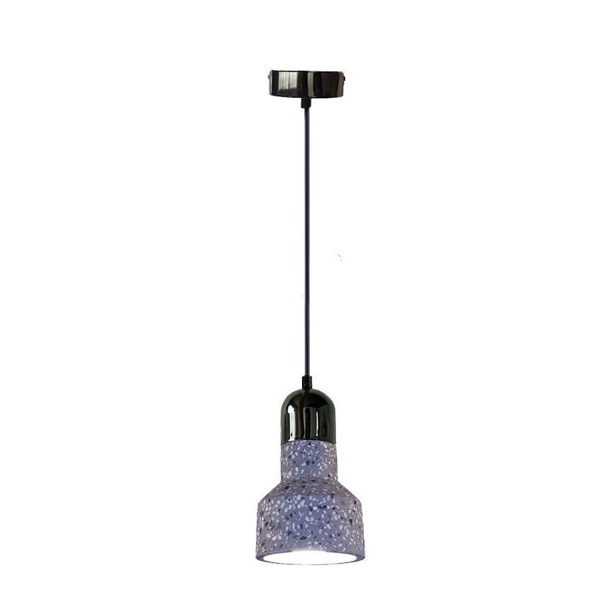 Пендел TERRAZZO 1xE27/60W/230V Ø 12 см сив