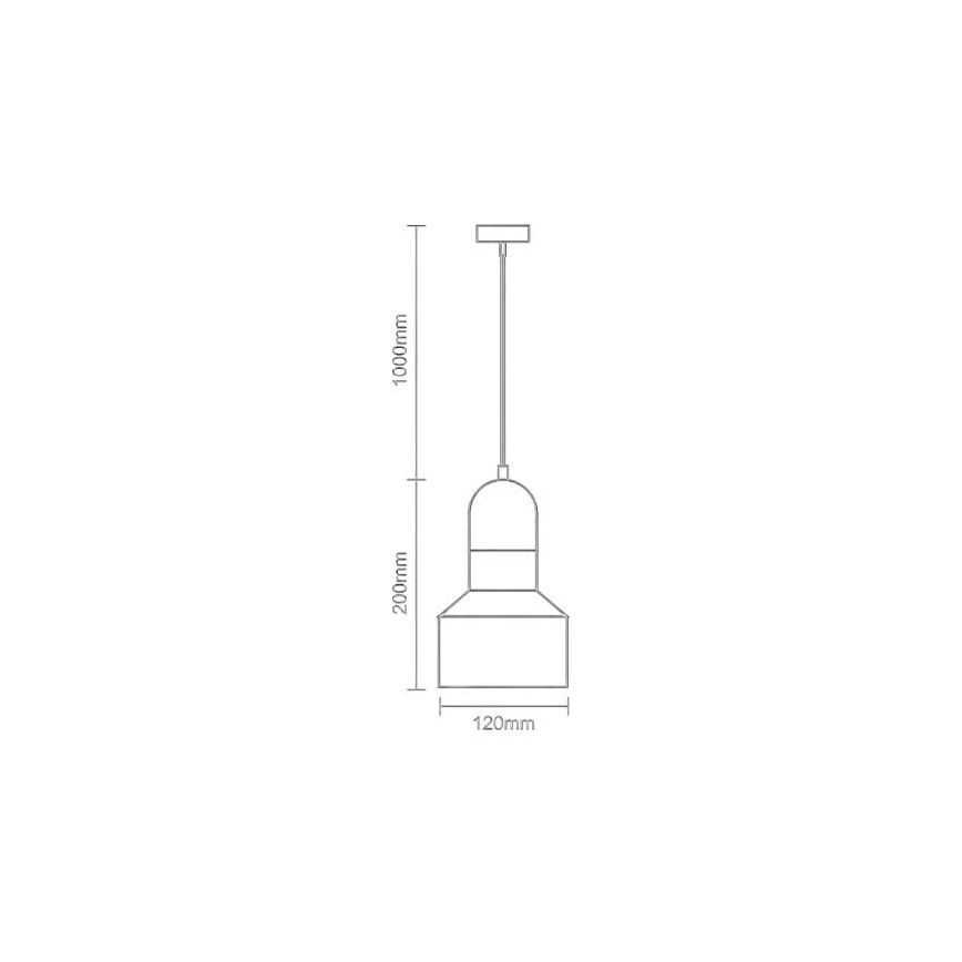 Пендел TERRAZZO 1xE27/60W/230V Ø 12 см сив