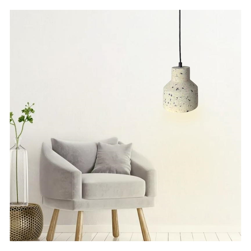 Пендел TERRAZZO 1xE27/60W/230V Ø 12 см кремав