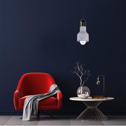 Пендел TERRAZZO 1xE27/60W/230V Ø 12 см кремав
