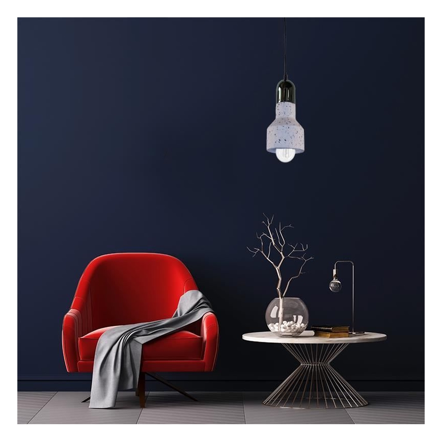 Пендел TERRAZZO 1xE27/60W/230V Ø 12 см кремав