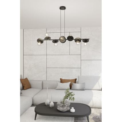 Пендел TOKEN 8xE27/15W/230V черен