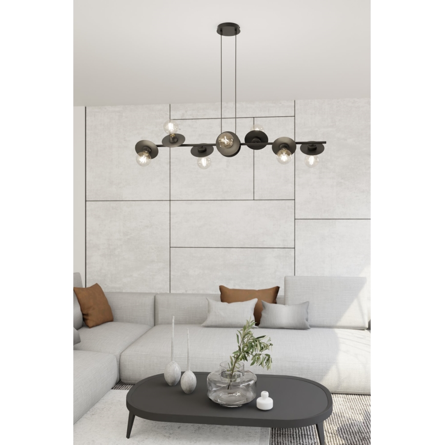 Пендел TOKEN 8xE27/15W/230V черен