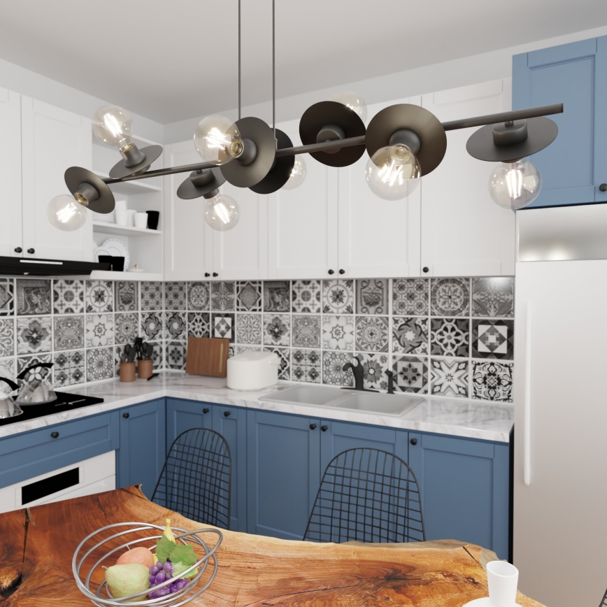 Пендел TOKEN 8xE27/15W/230V черен