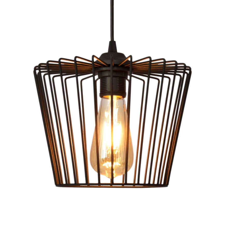 Пендел TORRI 1xE27/15W/230V Ø 23 см черен