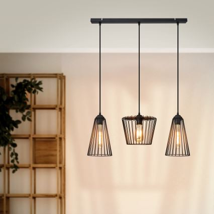 Пендел TORRI 3xE27/15W/230V черен