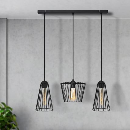 Пендел TORRI 3xE27/15W/230V черен