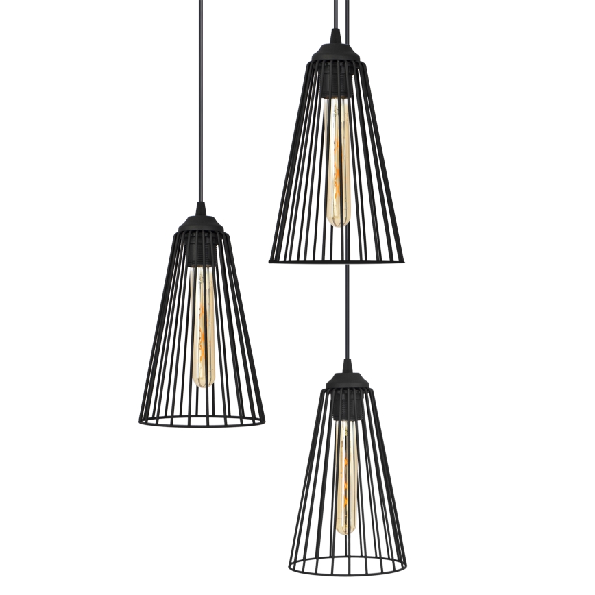 Пендел TORRI 3xE27/15W/230V черен