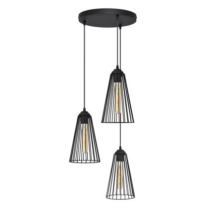 Пендел TORRI 3xE27/15W/230V черен