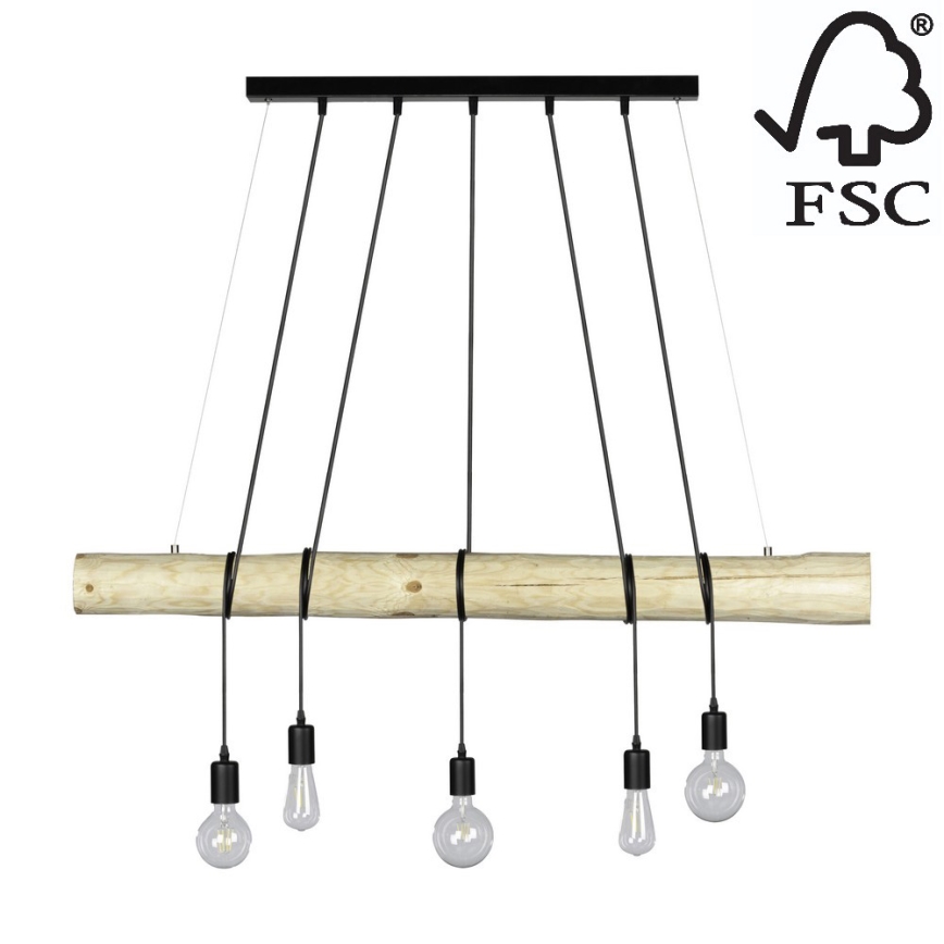Пендел TRABO 5xE27/60W/230V бор - FSC сертифициран