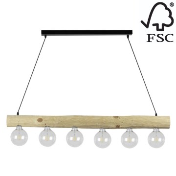 Пендел TRABO 6xE27/60W/230V бор - FSC сертифициран