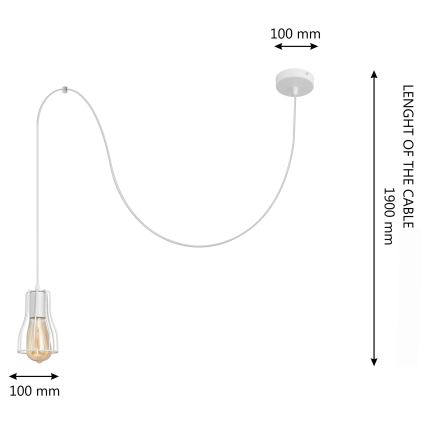Пендел TUBE 1xE27/15W/230V бял