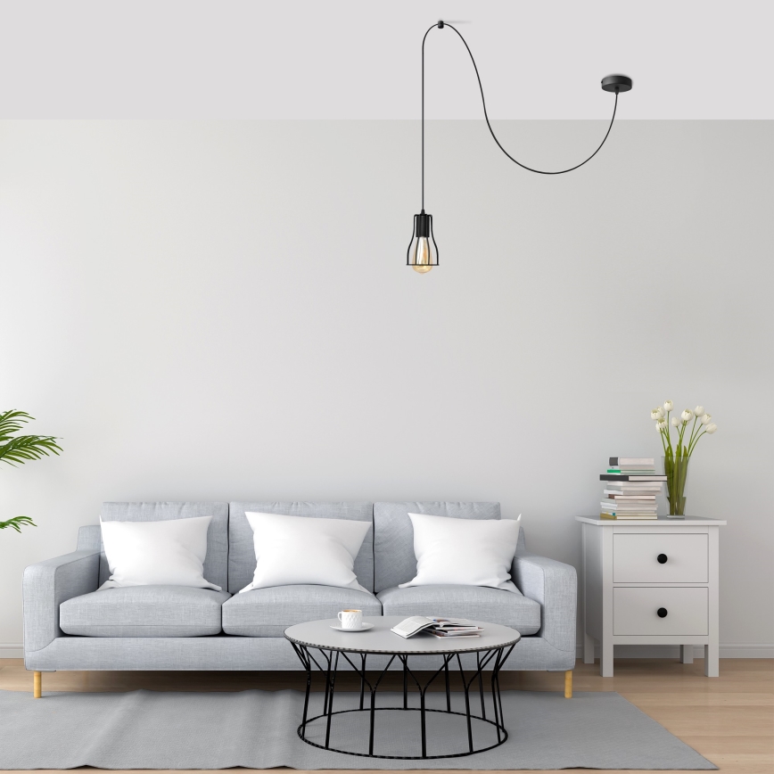 Пендел TUBE 1xE27/15W/230V черен