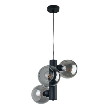 Пендел TUBE 3xE27/60W/230V черен/опушен черен