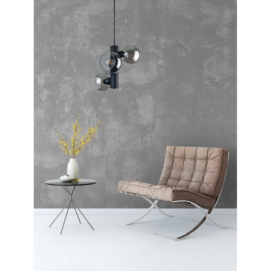 Пендел TUBE 3xE27/60W/230V черен/опушен черен