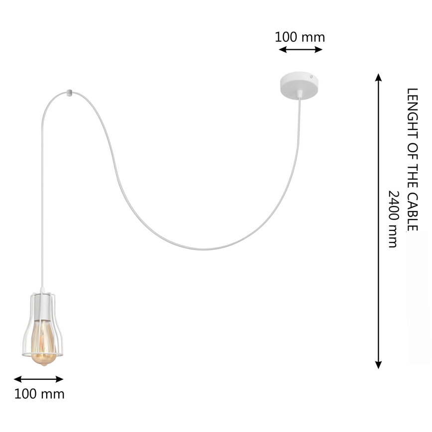 Пендел TUBE LONG 1xE27/15W/230V бял