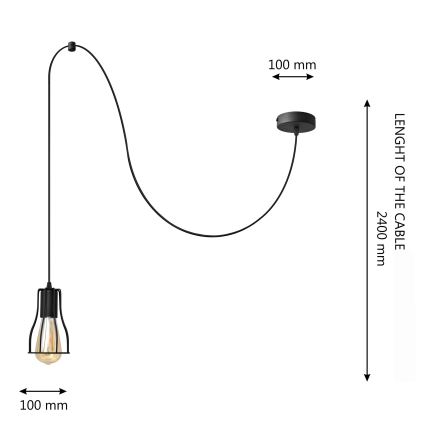Пендел TUBE LONG 1xE27/15W/230V черен