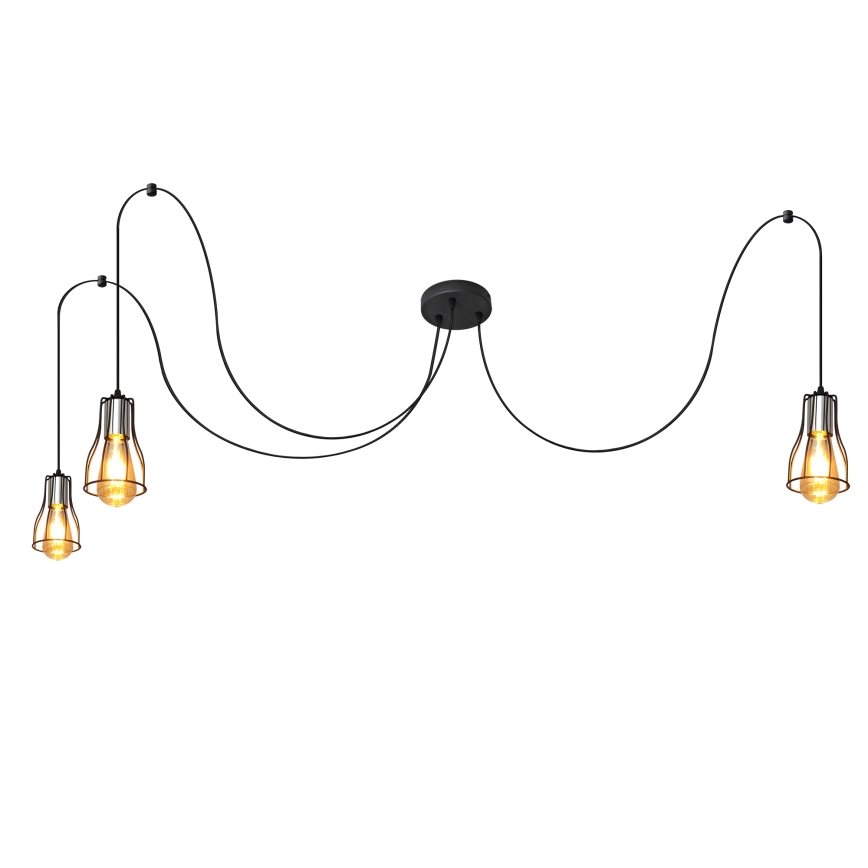 Пендел TUBE LONG 3xE27/15W/230V черен/лъскав хром