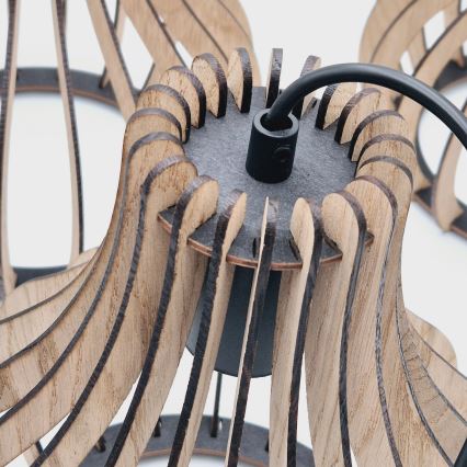 Пендел TUCCI 3xE27/15W/230V дъб/черен