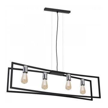 Пендел TUNJA 4xE27/60W/230V черен/лъскав хром