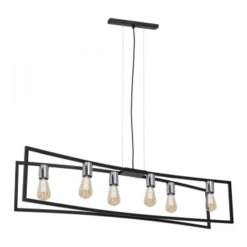 Пендел TUNJA 6xE27/60W/230V черен/лъскав хром
