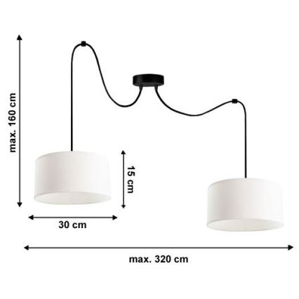 Пендел TUZ 2xE27/60W/230V паяк