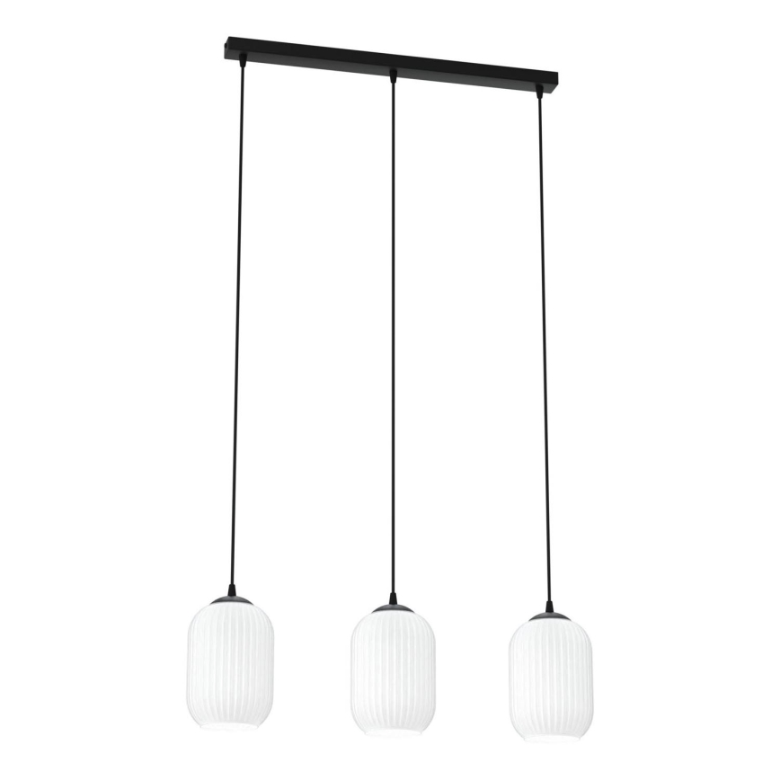 Пендел VERDI 3xE27/15W/230V черен/бял