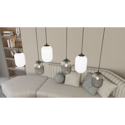 Пендел VERDI 3xE27/15W/230V черен/сив/бял