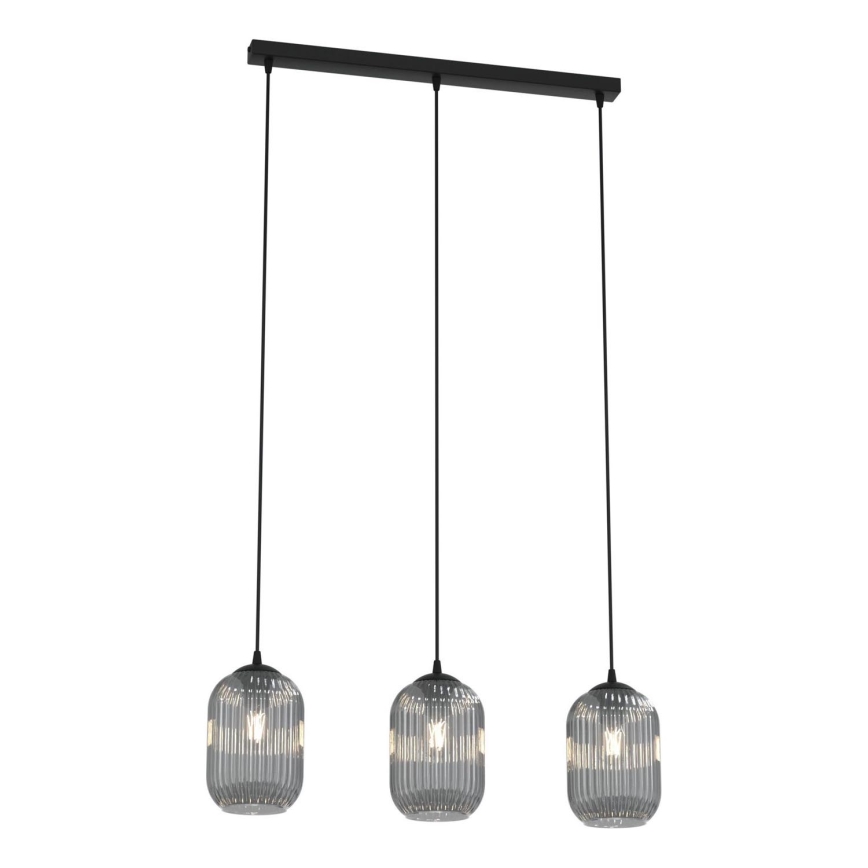 Пендел VERDI 3xE27/15W/230V черен/сив