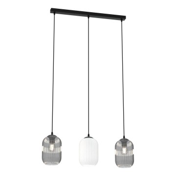 Пендел VERDI 3xE27/15W/230V черен/сив/бял