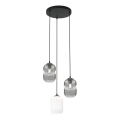 Пендел VERDI 3xE27/15W/230V Ø 30 см черен/сив/бял