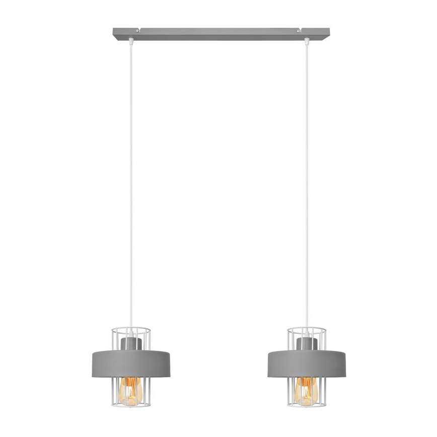 Пендел VOLTA 2xE27/15W/230V сив