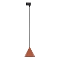 Пендел за 1-фазна релсова система CONO 1xE27/15W/230V черен/тухла