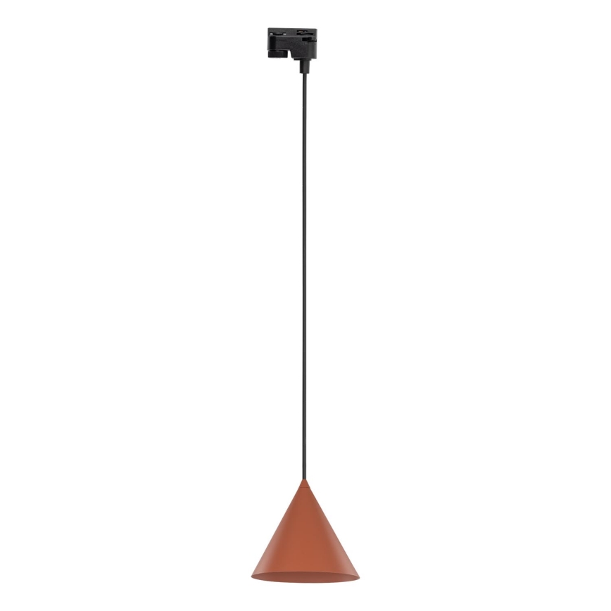 Пендел за 1-фазна релсова система CONO 1xE27/15W/230V черен/тухла