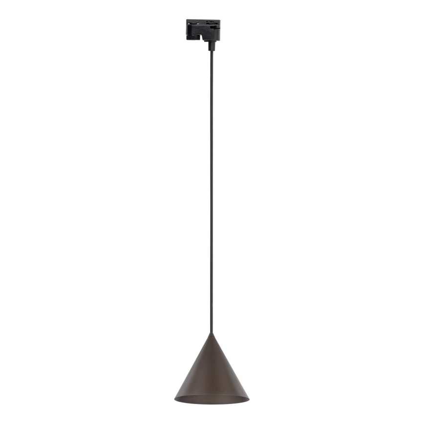 Пендел за 1-фазна релсова система CONO 1xE27/15W/230V черен/кафяв